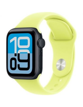 Apple Watch SE 3 40 mm, Midnight Aluminum Neon Yellow Sport Band M/L