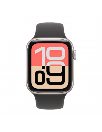 Apple Watch SE 3 40 mm, Starlight Aluminum Black Sport Band S/M