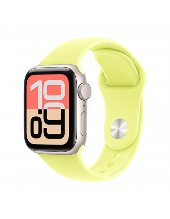 Apple Watch SE 3 40 mm, Starlight Aluminum Neon Yellow Sport Band S/M