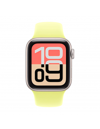 Apple Watch SE 3 40 mm, Starlight Aluminum Neon Yellow Sport Band S/M