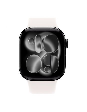 Apple Watch Series 11, 42 mm, Jet Black Aluminum Light Blush Sport Band S/M