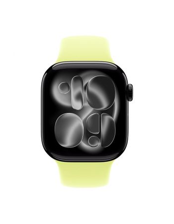 Apple Watch Series 11, 42 mm, Jet Black Aluminum Neon Yellow Sport Band M/L