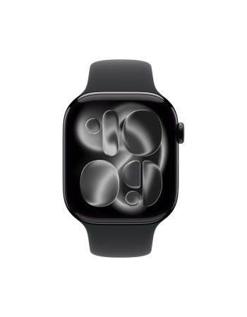 Apple Watch Series 11, 42 mm, Jet Black Aluminum Black Sport Band S/M