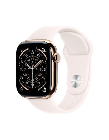 Apple Watch Series 11, 42 mm, Gold Titanium GPS+Cellular, Light Blush Sport Band S/M