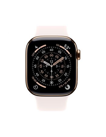 Apple Watch Series 11, 42 mm, Gold Titanium GPS+Cellular, Light Blush Sport Band S/M