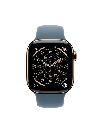 Apple Watch Series 11, 42 mm, Gold Titanium GPS+Cellular, Anchor blue Sport Band M/L