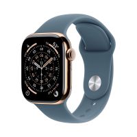 Apple Watch Series 11, 46 mm, Gold Titanium GPS+Cellular, Anchor blue Sport Band M/L