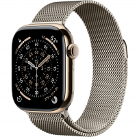 Apple Watch Series 11, 42 mm, Gold Titanium GPS+Cellular, Natural Milanese Loop