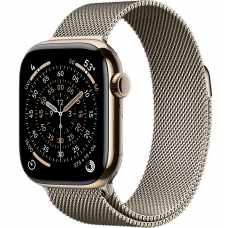 Apple Watch Series 11, 42 mm, Gold Titanium GPS+Cellular, Natural Milanese Loop
