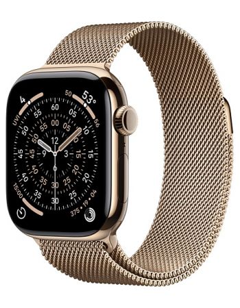 Apple Watch Series 11, 42 mm, Gold Titanium GPS+Cellular, Gold Milanese Loop