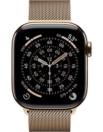 Apple Watch Series 11, 42 mm, Gold Titanium GPS+Cellular, Gold Milanese Loop