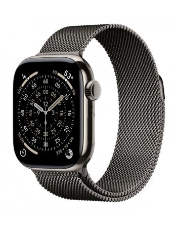 Apple Watch Series 11, 42 mm, Nalural Titanium GPS+Cellular, Slate Milanese Loop
