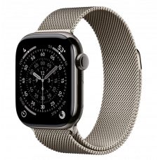 Apple Watch Series 11, 42 mm, Slate Titanium GPS+Cellular, Natural Milanese Loop