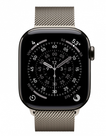 Apple Watch Series 11, 42 mm, Slate Titanium GPS+Cellular, Natural Milanese Loop