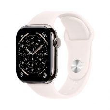 Apple Watch Series 11, 42 mm, Nalural Titanium GPS+Cellular, Light Blush Sport Band M/L