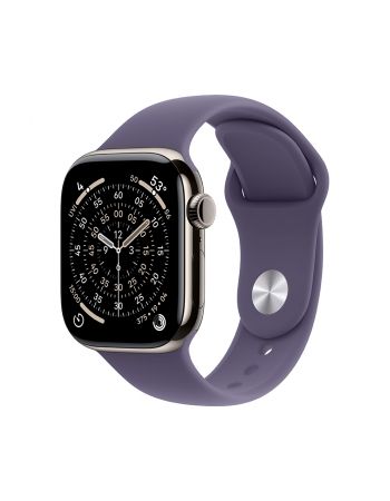Apple Watch Series 11, 42 mm, Nalural Titanium GPS+Cellular, Purple Fog Sport Band S/M