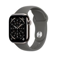 Apple Watch Series 11, 42 mm, Nalural Titanium GPS+Cellular, Stone Gray Sport Band S/M
