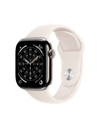 Apple Watch Series 11, 42 mm, Nalural Titanium GPS+Cellular, Starlight Sport Band S/M