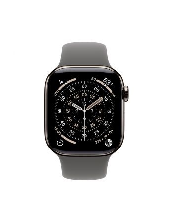 Apple Watch Series 11, 42 mm, Nalural Titanium GPS+Cellular, Stone Gray Sport Band S/M