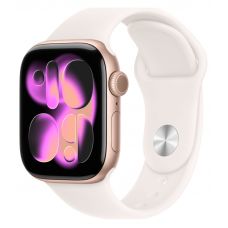 Apple Watch Series 11, 42 mm, Rose Gold Aluminum Starlight Sport Band M/L