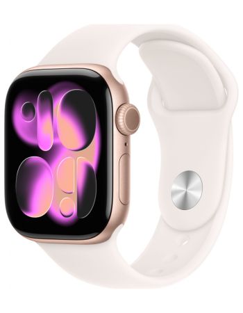 Apple Watch Series 11, 42 mm, Rose Gold Aluminum Starlight Sport Band M/L