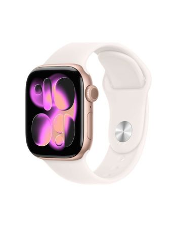 Apple Watch Series 11, 42 mm, Rose Gold Aluminum Light Blush Sport Band S/M