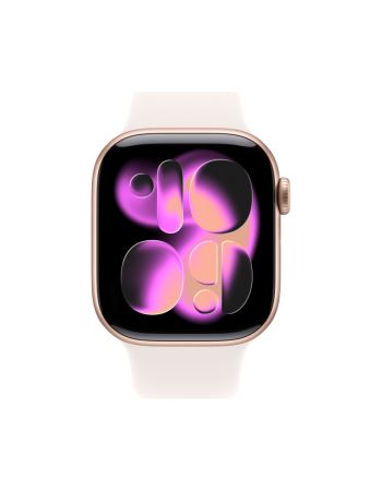 Apple Watch Series 11, 42 mm, Rose Gold Aluminum Starlight Sport Band M/L