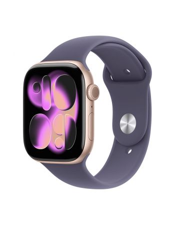 Apple Watch Series 11, 42 mm, Rose Gold Aluminum Purple Fog Sport Band M/L