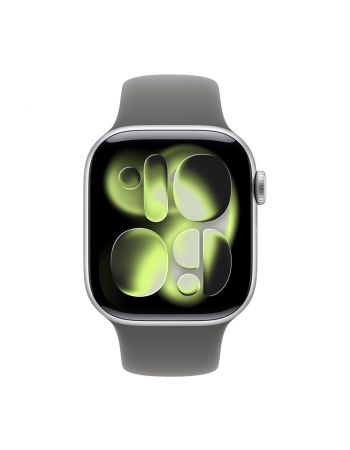 Apple Watch Series 11, 42 mm, Silver Aluminum Stone Gray Sport Band M/L