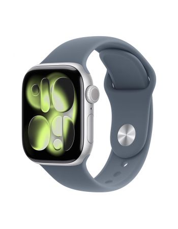 Apple Watch Series 11, 42 mm, Silver Aluminum Anchor blue Sport Band S/M