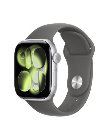 Apple Watch Series 11, 42 mm, Silver Aluminum Stone Gray Sport Band M/L