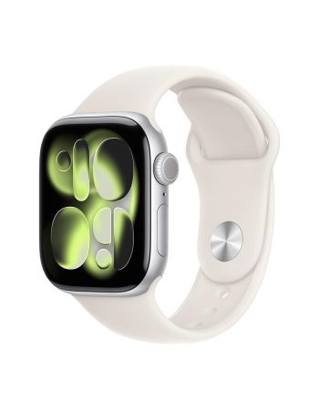 Apple Watch Series 11, 42 mm, Silver Aluminum Starlight Sport Band M/L