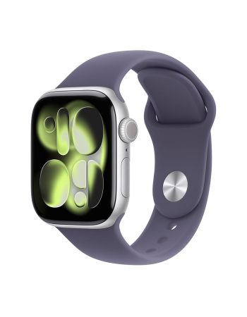 Apple Watch Series 11, 42 mm, Silver Aluminum Purple Fog Sport Band M/L