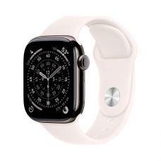 Apple Watch Series 11, 42 mm, Slate Titanium GPS+Cellular, Light Blush Sport Band M/L