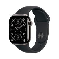 Apple Watch Series 11, 42 mm, Slate Titanium GPS+Cellular, Black Sport Band M/L