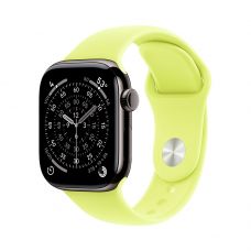 Apple Watch Series 11, 42 mm, Slate Titanium GPS+Cellular, Neon Yellow Sport Band M/L