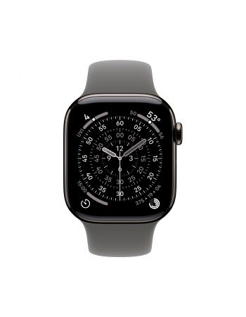 Apple Watch Series 11, 42 mm, Slate Titanium GPS+Cellular, Stone Gray Sport Band S/M