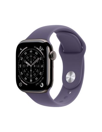 Apple Watch Series 11, 42 mm, Slate Titanium GPS+Cellular, Purple Fog Sport Band S/M