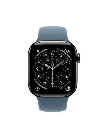 Apple Watch Series 11, 42 mm, Slate Titanium GPS+Cellular, Anchor blue Sport Band S/M