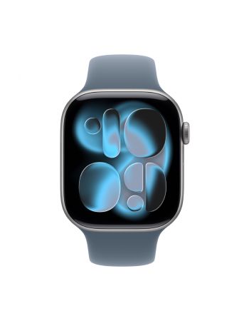 Apple Watch Series 11, 42 mm, Space Gray Aluminum Anchor blue Sport Band S/M