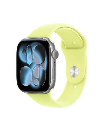 Apple Watch Series 11, 42 mm, Space Gray Aluminum Neon Yellow Sport Band S/M