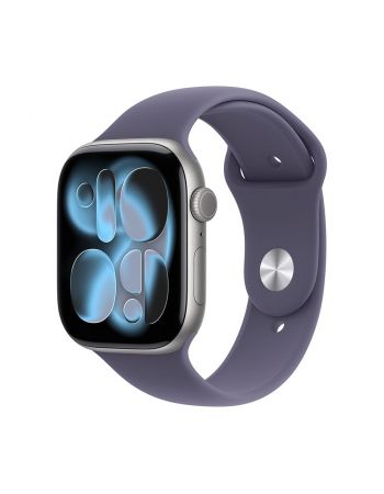 Apple Watch Series 11, 42 mm, Space Gray Aluminum Purple Fog Sport Band M/L