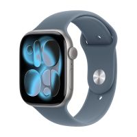 Apple Watch Series 11, 42 mm, Space Gray Aluminum Anchor blue Sport Band S/M