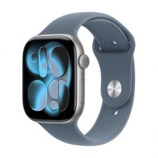 Apple Watch Series 11, 42 mm, Space Gray Aluminum Anchor blue Sport Band M/L