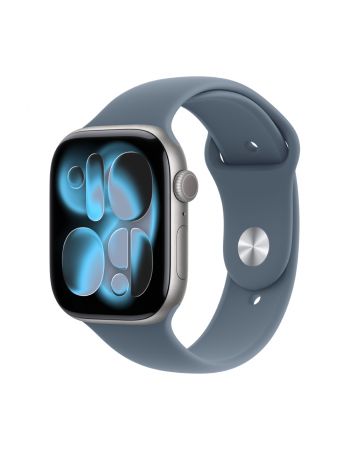 Apple Watch Series 11, 42 mm, Space Gray Aluminum Anchor blue Sport Band S/M