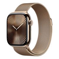 Apple Watch Series 10 46 мм, S/M (140–190 мм), Titanium Case GPS+Cellular, Milanese Loop, Gold (золото)