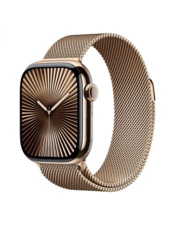 Apple Watch Series 10 46 мм, M/L (160–210 мм), Titanium Case GPS+Cellular, Milanese Loop, Gold (золото)
