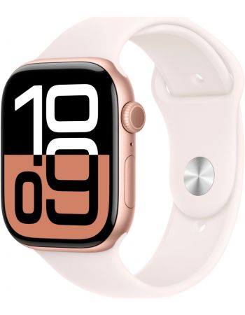 Умные часы Apple Watch Series 10 42 мм, S/M 130-200 мм, Aluminium Case GPS+Cellular, Sport Band, Rose Gold