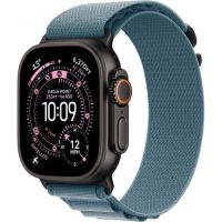 Apple Watch Ultra 3, 49 мм, Black Titanium Light Blue Alpine Loop M