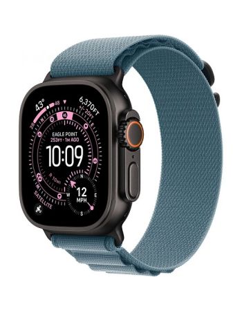 Apple Watch Ultra 3, 49 мм, Black Titanium Light Blue Alpine Loop S